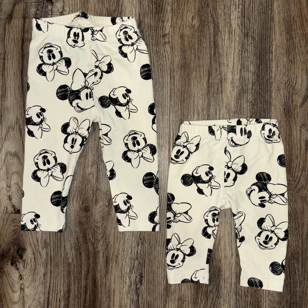 USED Baby Girl Minnie Mouse Leggings